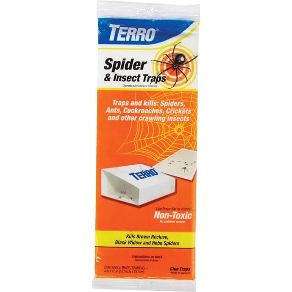 Terro Spider & Insect Trap - Waterproof, Indoor Use - 4 Count, Pack of 2