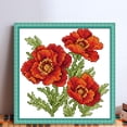 thumbnail image 2 of Kit Punto Cruz Con Flores Impresas 14 Quilates Bordado Parcial Peonía (17 X 17 Cm), 2 of 9