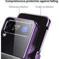 thumbnail image 3 of Compatible with Samsung Galaxy Z Flip 4 Case Plating Frame Electroplate Clear Luxury Elegant Case Camera Protector Soft TPU Shockproof Protective 3 PCS Anti-Skid Galaxy Z Flip 4 Case -Purple, 3 of 12