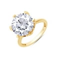 thumbnail image 3 of 4.5 CT Six Prong 11 mm Lab Created Moissanite Diamond Solitaire Engagement Ring for Women in 14k Yellow Gold Plated 925 Sterling Silver Gift for Wedding, Engagement & Anniversary Certificate D-E, VVS1, 3 of 6