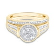 thumbnail image 3 of 1/4 Cttw Round Shape Natural White Diamond Bridal Set Wedding Ring In 14K Yellow Gold Over Sterling Silver (J-K Color, I2-I3 Clarity), Ring Size-7.5, 3 of 4