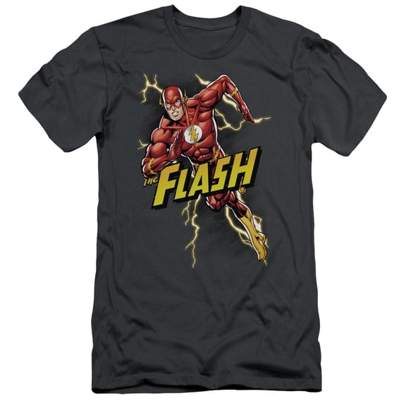 JLA Justice League Bolt Run S/S Adult 30/1 T-Shirt Charcoal
