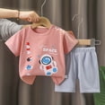 thumbnail image 4 of HCNTES Toddler Baby Boys Girls 2 Piece Outfits Girl Boy Summer Clothes Kids Sport T Shirts and Shorts Kids Clothing Sets For 2t 3t 4t 5t 6t 7t Kids(C01-Light Pink,3-9 Months), 4 of 4
