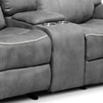 thumbnail image 4 of Furniture of America Gordon Modern Faux Leather Manual Reclining Loveseat with Console, Warm Gray, 4 of 5