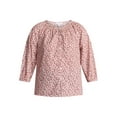 thumbnail image 6 of Time and Tru Women's Cotton Button Front Blouse with ¾ Length Sleeves, Sizes XS-XXXL, 6 of 6