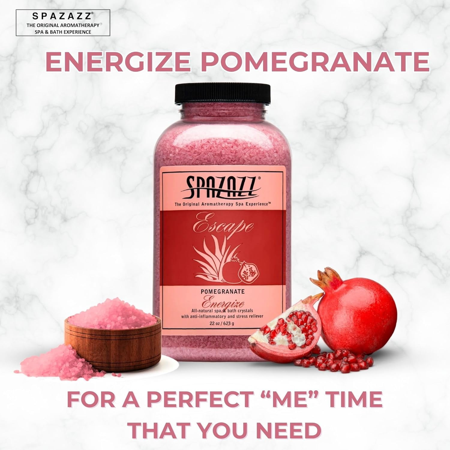 Spazazz Aromatherapy Spa and Bath Crystals - Pomegranate 22oz (2 Pack)