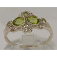 thumbnail image 3 of 925 Sterling Silver Natural Peridot Womens Anniversary Ring - Size 7.25, 3 of 6