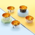 thumbnail image 4 of Uxcell 50 Pcs Forros para Cupcakes de Aluminio de Un Solo Lado, Muffins a Prueba de Grasa para Decoración de Fiestas de Boda y Cumpleaños, Café (Patrón Redondo), 4 of 6