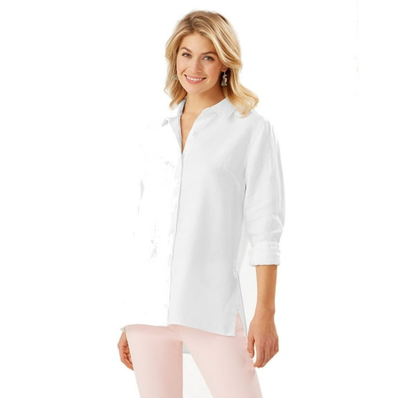 Tommy Bahama Long-Sleeve Coastalina Linen Shirt, White, Large