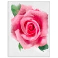 thumbnail image 2 of Big Pink Rose Flower with Leaves - Large Floral Canvas Artwork, 2 of 3