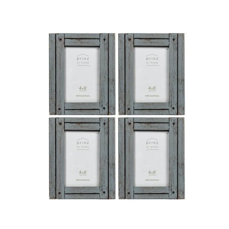 Prinz Homestead 4 x 6 Rustic Wood Frame, Gray, Set of 4