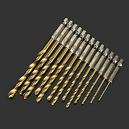 

KEFEI 13x HSS Hex Shank Drill Bit Set Quick Change Titanium Coated Twist 1.5-6.5mm 1Pack