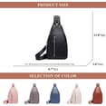 thumbnail image 5 of PU Leather Sling Chest Bag for Women, Casual Daypack Small Crossbody Backpack Shoulder Bags for Travel Hiking, 5 of 7