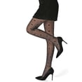 thumbnail image 2 of YooGuoGuo Kawaii Heart Patterned Tights Y2K Semi Sheer High Waist Stockings Pantyhose Indie Accessories, 2 of 4