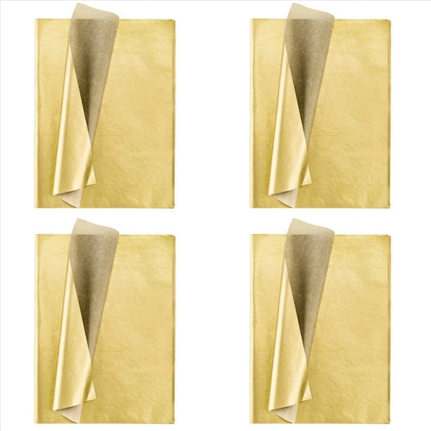 Papel de Seda Dorado, 400 Hojas de Papel Metálico para Envolver Regalos para Fiesta de Cumpleaños, Aniversario Decoración del Día de San Valentín