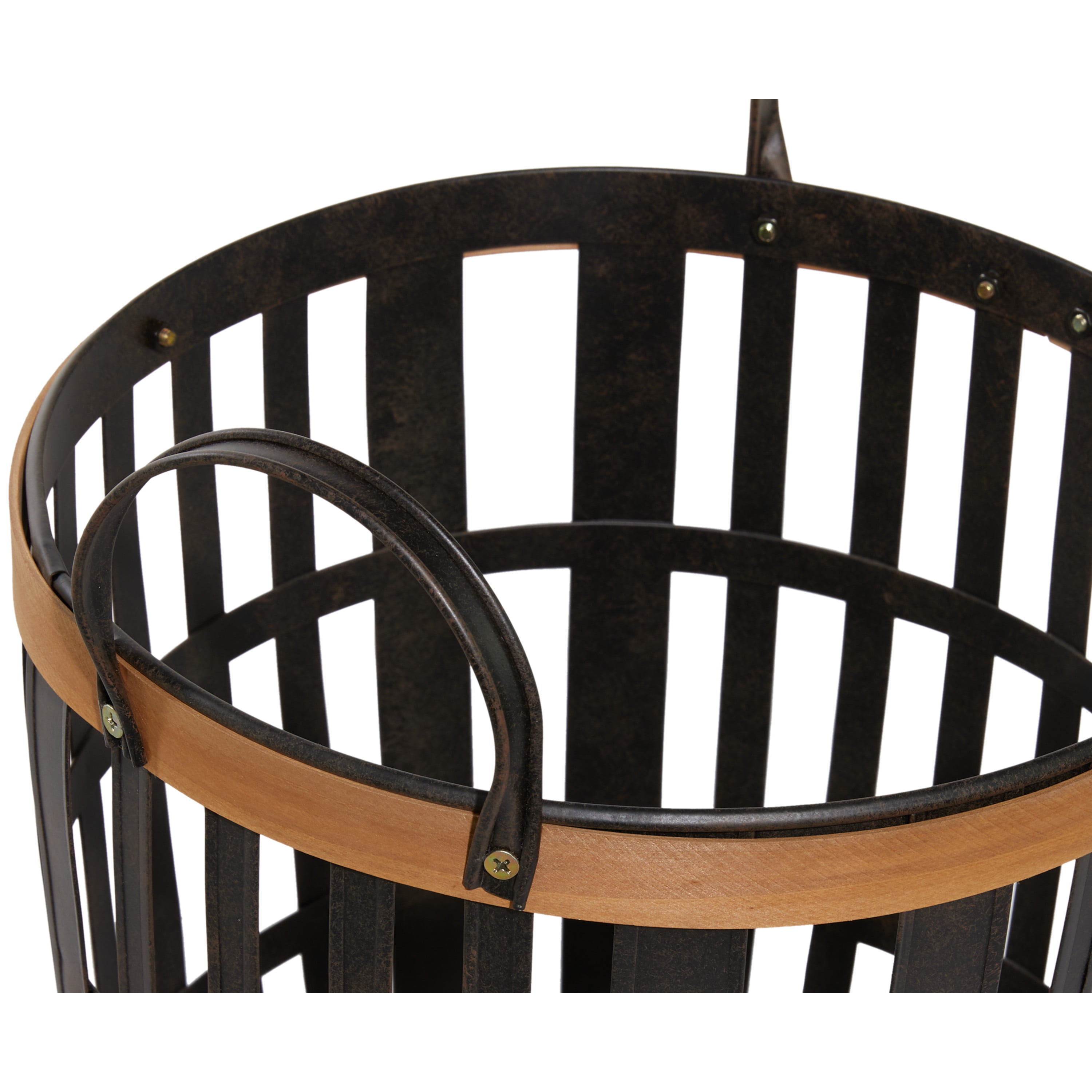 DecMode 17", 20" Black Bamboo Farmhouse Storage Basket, 2 - Pieces