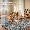 thumbnail image 4 of Wonnitar 4'x6' Area Rug for Living Room, Black Vintage Washable Rug for Bedroom Oriental Medallion Accent Rug for Dinning Room Office Non Ship Low Pile Stain Resistant, 4 of 11
