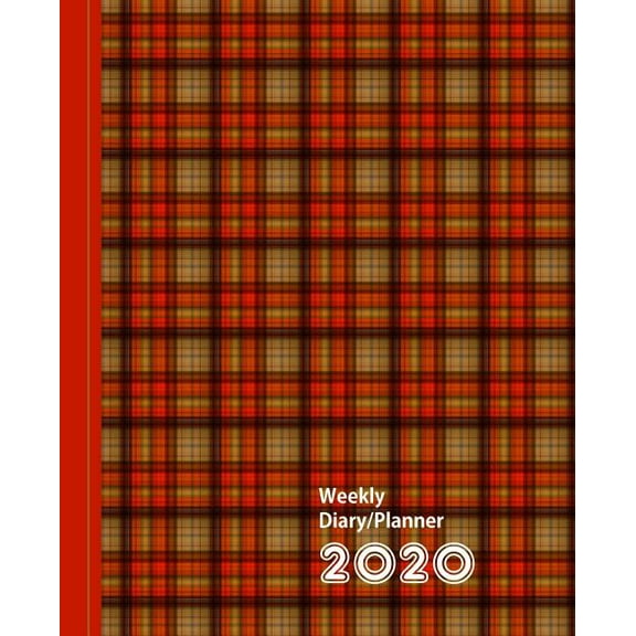 Planners One Year 2020 Orange Mix Plaid Check Design: Diary Weekly Spreads January to December, Book 1, (Paperback)
