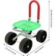 thumbnail image 3 of Adjustable Rolling Garden Stool Foldable with Wheels Blue Seat for Gardening Farm Work Outdoor Comfort Height 18-23.2 Inch (Green), 3 of 9