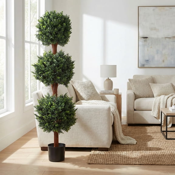 Pure Garden 5FT Hedyotis Artificial Tree in Weighted Pot for Indoor/Outdoor