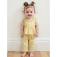 thumbnail image 6 of Loicainy Toddler Baby Girl 2 Piece Plaid Clothes Set 6 12 18 24 Months 2T 3T 4T Frill Trim Sleeveless Ruffle Tank Tops Elastic Waist Pants Outfit, 6 of 9