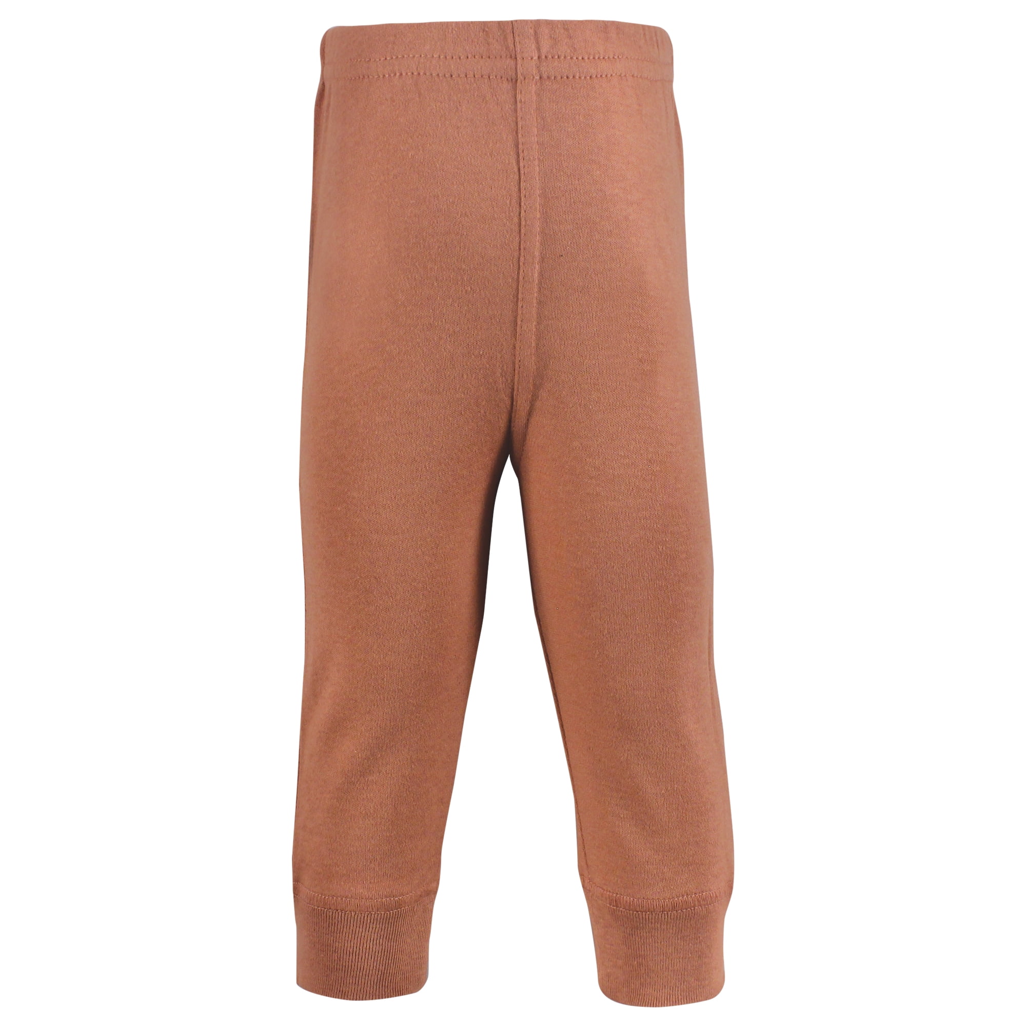 Hudson Baby Cotton Pants and Leggings, Tan Gray Black, 12-18 Months