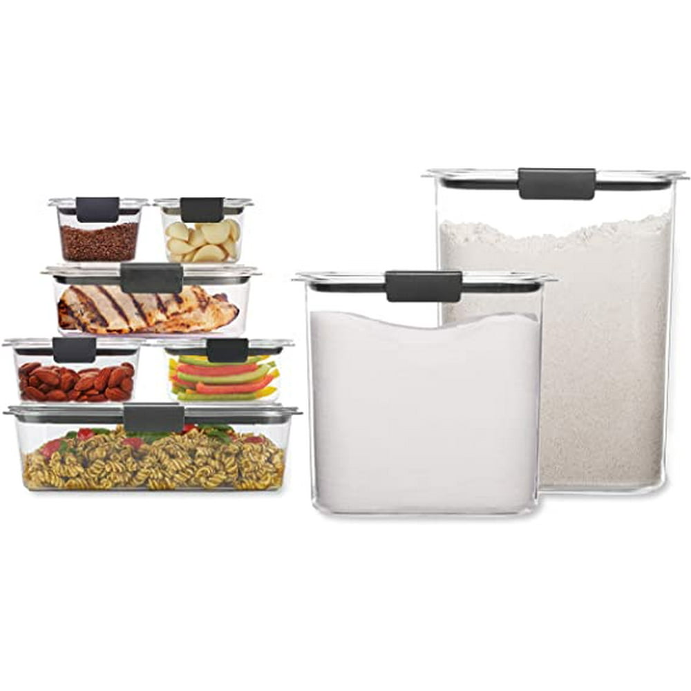 Rubbermaid Brilliance Storage 16Piece Plastic LidsBPA Free, Leak