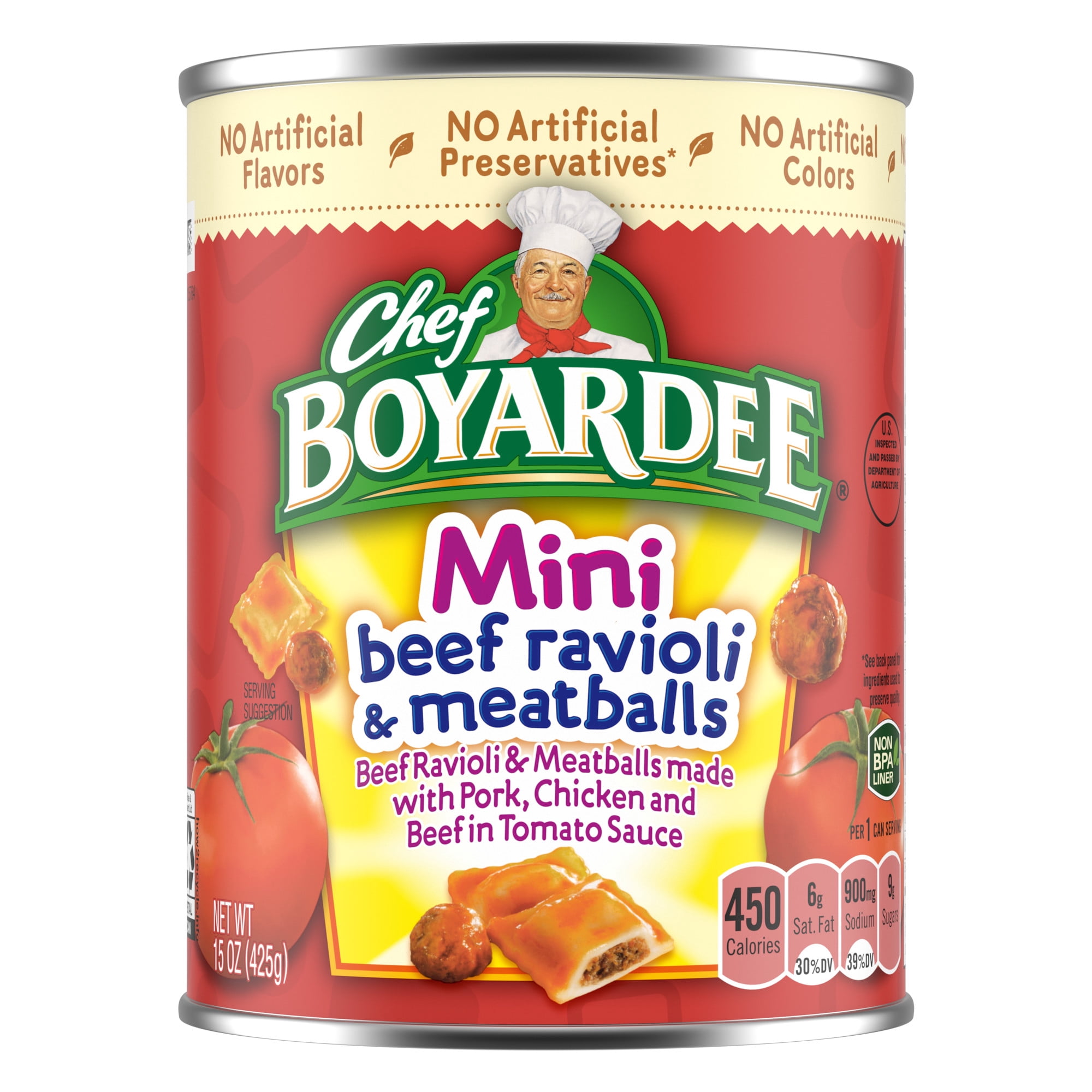 Chef Boyardee Mini Beef Ravioli and Meatballs in Tomato Sauce