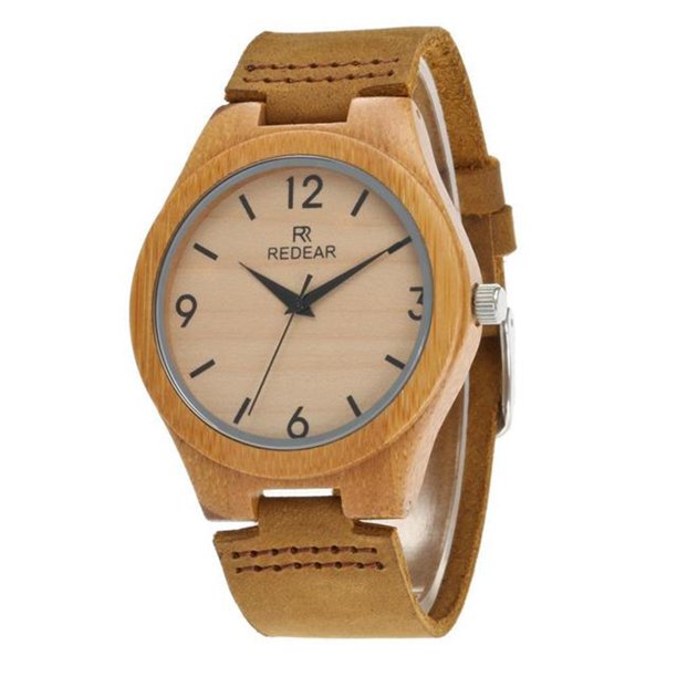 Japanese bamboo and leather clearance watch