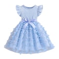 thumbnail image 4 of RMGVDSD Toddler Flower Girl Dress Girls Summer Dress Ruffle Sleeves Tulle Dresses Bowknot Tutu Birthday Princess Dresses Party Sundress 4-5 Years, 4 of 5
