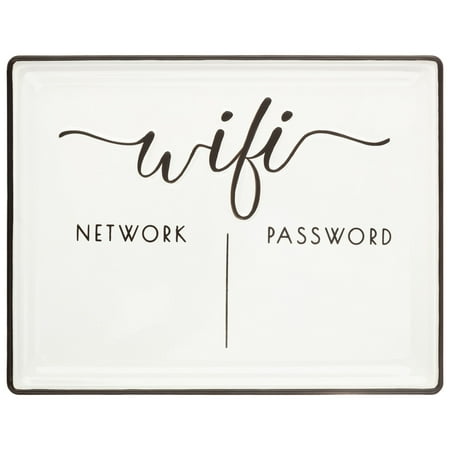 Better Homes & Gardens White Enamel Tabletop Dry Erase Wifi Password Sign, 7"x9"