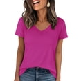 thumbnail image 7 of ANRABESS Womens Short Sleeve Tops Casual V Neck Wrinkle - Free Basic T Shirts Summer Cute Tee 2026 Spring Fashion Clothes Hot Pink Large, 7 of 7