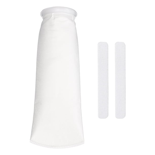 Medias de Filtro de Malla Uxcell, Bolsas de Filtro de Acuario Reutilizables de Tela con Gancho y Bucle (75 Micrones, Anillo de 4.1", Largo de 15") para Acuario de Agua Salada/Dulce