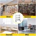 thumbnail image 5 of VEVOR Book Cart Single Sided L-Shaped , Rolling Book Cart with 4 Inch Lockable Wheels, for Home Shelves Office and School Book Truck in White, 5 of 9