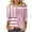 Pink, variant on Njagoc3 Womens Fashion Printed T-shirt 3/4 Sleeves Blouse Round Neck Casual Blouse Tops