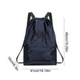 thumbnail image 3 of Aufmer 5 Pcs Large Capacity Nylon Drawstring Backpack, Water-Resistant Sports Bag with Wet/Dry Pockets, 19.29x16.14x6.29in(Multicolor), 3 of 6