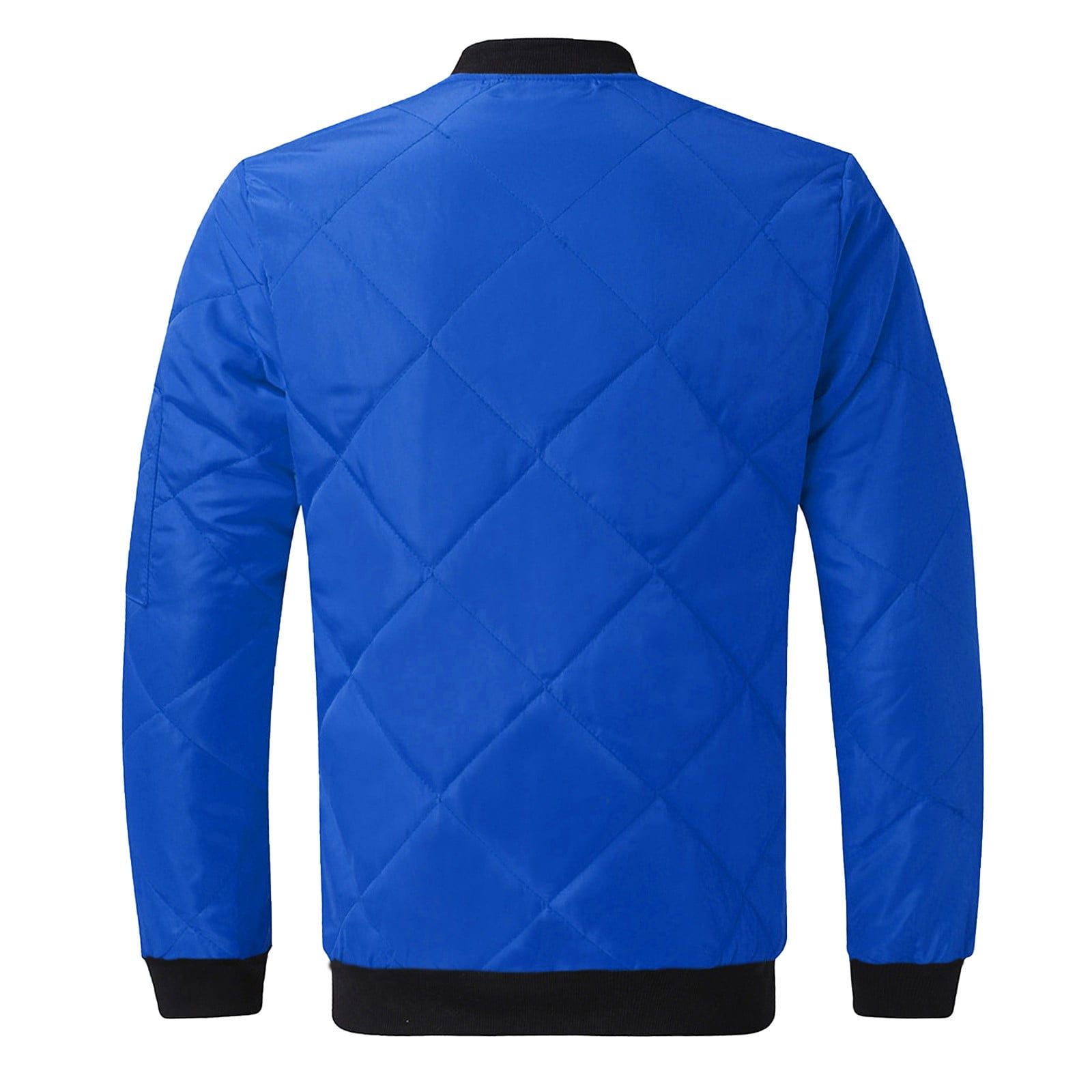 Men Stand Collar Quilted Jackets Solid Casual Zipper Winter Padded