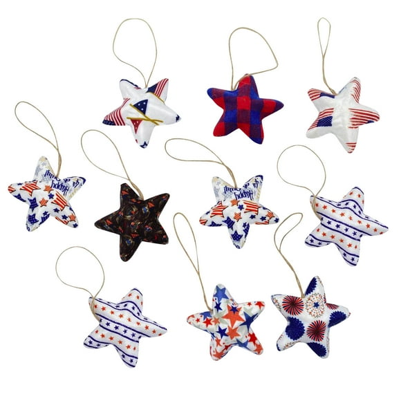 Vacemry Décorations de la Fête de l'Indépendance, Étoiles Patriotiques à Cinq Branches, Étoiles Multicolores de 8 cm, Ensemble en Vrac de 10 Pcs pour Décoration de Fête Maison Bureau Restaurant Manoir Balcon Mur Fenêtre