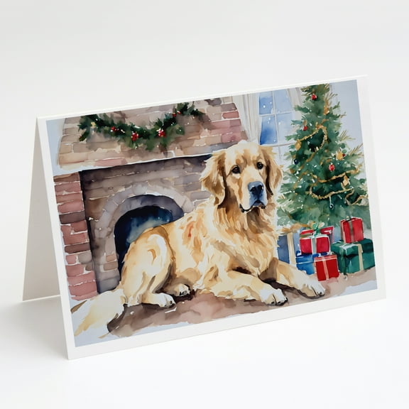 Golden Retriever Cozy Christmas Greeting Cards Pack of 8 7 in x 5 in