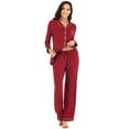 thumbnail image 1 of Pyjama pour Femmes, Ensemble de Pyjama Doux pour Femmes, Pyjama en Modal à Manches Longues pour Femmes, Tenue de Nuit Boutonnée, Pyjama de Détente, 1 of 6