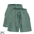 thumbnail image 4 of LOVZFMLL Short Décontracté pour Femmes, Taille Élastique avec Poches, Mode, Vert Menthe G, 4 of 5