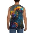 thumbnail image 4 of Fotbe Neon Seahorse Underwater Realm Men's Camiseta sin Mangas Estampada para Hombres, Playera Casual para Gimnasio, Entrenamiento, Playa-XX-Large, 4 of 7