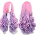 thumbnail image 3 of Peluca sintética Sincero de pelo largo y rizado con degradado morado Para cosplay Para mujer, 3 of 3