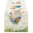thumbnail image 1 of Dsscvnef Chemin de Table de Pâques en Lin Imprimé Lapin Décoration de Table de Fête de Vacances à la Maison Nappe de Printemps Style Ferme, 1 of 5