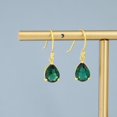 thumbnail image 2 of Emerald Green Pear Cut CZ Drop Earrings in Sterling Silver, Silver or Gold, Minimalist Droplet Dangle Earrings, Drop Earrings, 2 of 3
