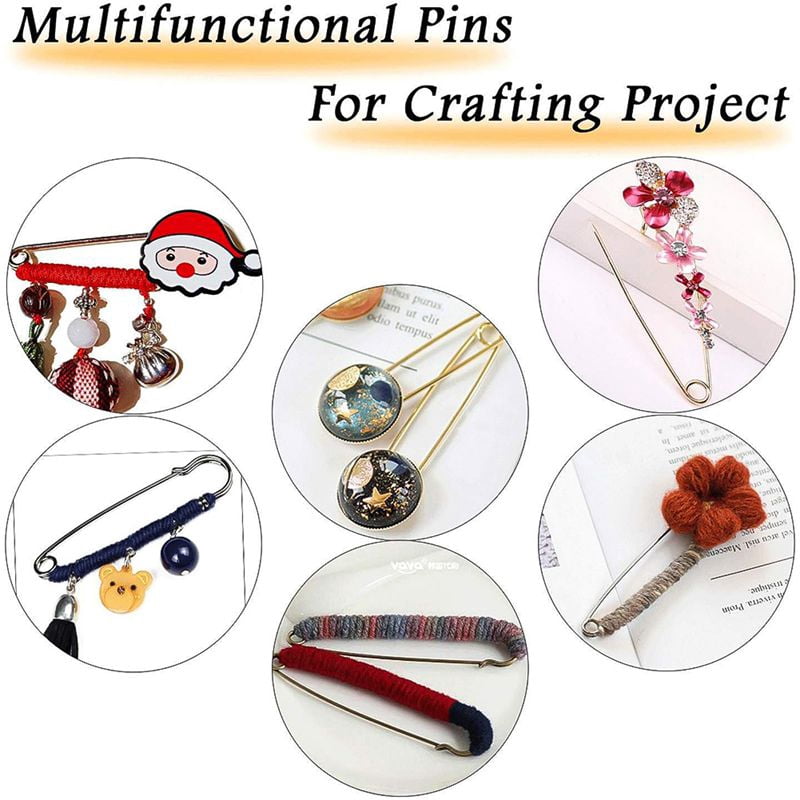 Ion Plating(IP) 304 Stainless Steel Safety Pins Brooch Findings Kilt Pins for Lapel Pin Making Golden 50.5x14x5.5mm
