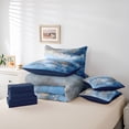 thumbnail image 6 of Feelyou Watercolor Abstract Ombre Bedding Comforter Set 7 Pieces, Art Oil Printing Full Bedding Set, Teens Adult Women Men Reversible Fitted Sheet Flat Sheet, Ultra Soft Bedroom Decor, 6 of 8