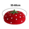 thumbnail image 7 of Abbraccia Strawberry Hat French Cap Fancy Dress Beanie Fashionable Comfortable Artist Painter Hat Cabbie Cap Wool Hat 55to60cm for Adults, 7 of 7