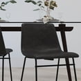 thumbnail image 3 of Merrick Lane 18 inch Faux Leather Bucket Seat Dining Chairs with Black Frame in Dark Gray, Set of 2, 3 of 14