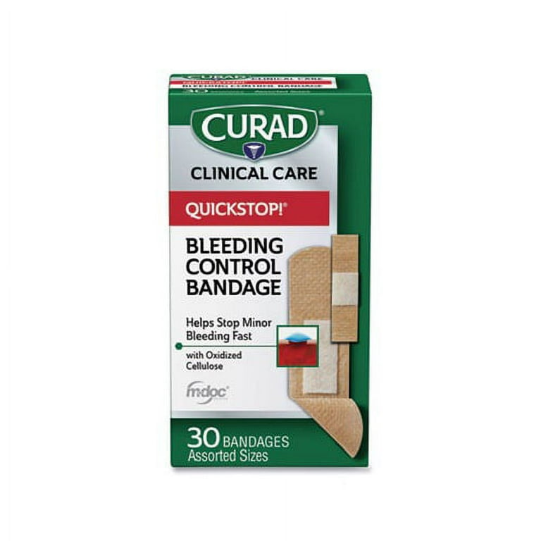 QuickStop Flex Fabric Bandages, Assorted, 30/Box QuickStop Flex Fabric Bandages, Assorted, 30/Box